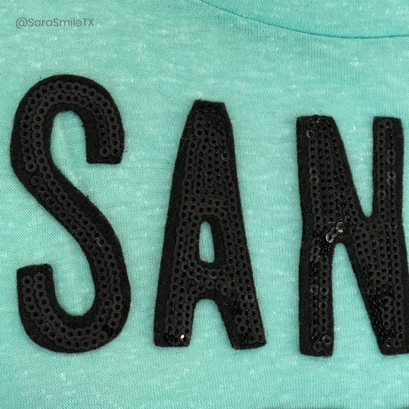 AEROPOSTALE - Santa, Stop Judging Me! - Sequin Mint Green Cropped Top - Picture 3 of 14